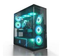 ARCTIC Xtender Black (Clear Glass) - Case per PC, Vetro Panoramico Temperato, Supporto per Radiatore 2 x 420 mm, Torre Midi, E-ATX, 5x Ventole A-RGB Preinstallate - Nero