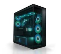 ARCTIC Xtender Black (Tinted Glass) - Case per PC, Vetro Panoramico Temperato, Supporto per Radiatore 2 x 420 mm, Torre Midi, E-ATX, 5x Ventole A-RGB Preinstallate - Nero