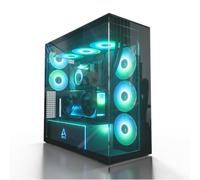 ARCTIC Xtender VG Black (Clear Glass) con Supporto Verticale per GPU - Case per PC, Vetro Panoramico Temperato, Radiatore 2 x 420 mm, Torre Midi, E-ATX, 5x Ventole A-RGB Preinstallate - Nero