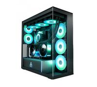 ARCTIC Xtender VG Black (Clear Glass) con Supporto Verticale per GPU - Case per PC, Vetro Panoramico Temperato, Radiatore 2 x 420 mm, Torre Midi, E-ATX, 5x Ventole A-RGB Preinstallate - Nero