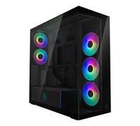 ARCTIC Xtender con Supporto Verticale per GPU (Mirror Black) - Case per PC, Vetro Panoramico Specchiato, Supporto per Radiatore 2 x 420 mm, 5 Ventole A-RGB Preinstallate - Nero