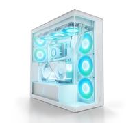 ARCTIC Xtender VG White (Clear Glass) con Supporto Verticale per GPU - Case per PC, Vetro Panoramico Temperato, Radiatore 2 x 420 mm, Torre Midi, E-ATX, 5x Ventole A-RGB Preinstallate - Bianco