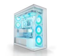 ARCTIC Xtender White (Clear Glass) - Case per PC, Vetro Panoramico Temperato, Supporto per Radiatore 2 x 420 mm, Torre Midi, E-ATX, 5x Ventole A-RGB Preinstallate - Bianco