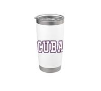 Arcuato CUBA Varsity Text Design nei colori bianco rosso e blu Bicchiere termico in acciaio inox doppia parete