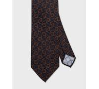 Arcuri cravatta sette pieghe in seta arabesque, bordeaux blu I25851.1