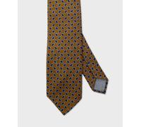 Arcuri cravatta tre pieghe in lana, sfoderata, fantasia riso marrone blu I2465.8