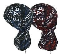 Arcweg Bandana da Ciclismo Pirata sotto Il Casco Rugiada Rags Doo Rag Skull Hat Sweat Beanie Protezione UV Protezione Rapidamente Asciugatura Ciclismo Copricapo per Uomo Donna Sport, 1 Blu+1 Rosso