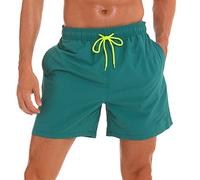 Arcweg Costumi da Bagno Uomo, Costume Uomo Mare Costumi Surf Boxer 100% Poliestere Asciugatura Rapida Pantaloncini da Spiaggia Piscina Verde Scuro-1 M(EU)