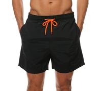 Arcweg Costumi da Bagno Uomo, Costume Uomo Mare Costumi Surf Boxer 100% Poliestere Asciugatura Rapida Pantaloncini da Spiaggia Piscina Nero-1 2XL(EU)