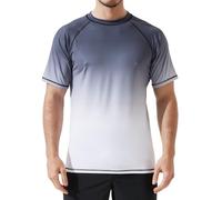 Arcweg - Maglietta Rashguard UV da Uomo, T-Shirt per Nuoto a Maniche Corte, Ad Asciugatura Rapida, Protezione UV UPF 50, per Surf sull'Acqua, Tops per Costumi da Bagno (M-3XL), M