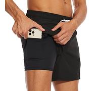 Arcweg Pantaloncini da Bagno da Uomo Pantaloncini da Bagno con Fodera a Compressione 2 in 1 Pantaloncini da tavola Elasticizzati ad Asciugatura Rapida con Tasche a Cerniera