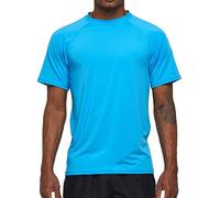 Arcweg Rashguard Mare Surf Uomo Maniche Corte Protezione Solare UV UPF 50+ Asciugatura Veloce Maglia Anti UV Pescs Stile Sciolto Elastica Maglietta Piscina Azzurro 2XL(EU)