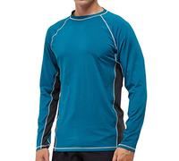 Arcweg Rashguard Mare Surf Uomo Maniche Lunghe Protezione Solare UV UPF 50+ Asciugatura Veloce Maglia Anti UV Pescs Stile Sciolto Elastica Maglietta Piscina (Blue And Gray, 3XL)