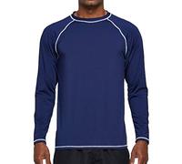 Arcweg Rashguard Mare Surf Uomo Maniche Lunghe Protezione Solare UV UPF 50+ Asciugatura Veloce Maglia Anti UV Pescs Stile Sciolto Elastica Maglietta Piscina Blu Scuro M(EU)