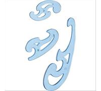 Arda 41200 - Set Curvilinee, Azzurro trasparente, Confezione da 3 Pezzi