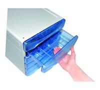 Arda TR13G6PBL Cassettiera, Azzurro/Trasparente