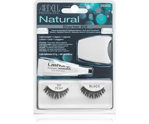Ardell Natural ciglia finte con colla e applicatore 101 Demi Black 4 pz