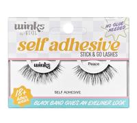 Ardell Winks - Ciglia finte autoadesive, ciglia Peace Stick & Go, volume e lunghezza media, comode e leggere, pre-incollate per un facile utilizzo, fino a 18 ore di usura, 1 paio di ciglia a striscia
