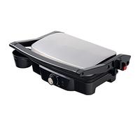 ARDES AR1S20 Bistecchiera Elettrica Professionale 1500W Piastra Elettrica per Panini e Piadine Bistecchiera con Piastre Antiaderenti (27,8 x 17 cm), Colore Nero e Acciaio