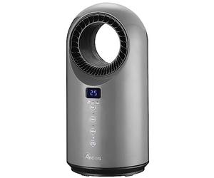 Ardes AR4P04RG CYCLOP GRAY Termoventilatore Ceramico Bladeless Oscillante 1500W, Termoventilatore Senza Pale Programmabile Timer 12 Ore, Termoventilatore Silenzioso Smart con Display LED Touch