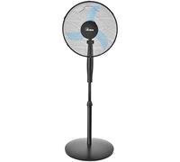 Ardes AR5EA41PB Easy 41PB PLUS Ventilatore a Piantana Base Tonda 3 Pale 40 cm, Altezza 130 cm, 3 Livelli di velocità, Design Premium Total Black