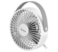 Ardes AR5F03 MINO Mini Ventilatore USB con Piedini Richiudibili, Maniglia in Eco Pelle, Portatile, Ventilatore Mini da Tavolo Personale 3 Pale Diametro 10 cm