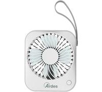 ARDES | AR5F03BT Ventilatore da Tavolo Mini TAURO - Mini Ventilatore Portatile a Batteria con Presa USB - Maniglia Eco Pelle - Ventilatore Personale Inclinazione Regolabile con 4 Pale - Diametro 10cm