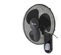 ARDES | AR5W40R Ventilatore da Parete con 3 Pale Rotanti di 40cm Telecomando a Distanza Oscillazione Automatica Timer Regolabile e 3 Velocità dal Design Elegante Ventilatore Murale Nero