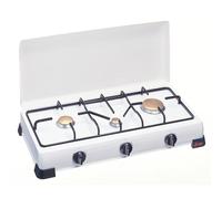 Ardes AR9S03PG Fornello ZEUS Smaltato a Gas GPL 3 Fuochi con Coperchio e Griglia in Piattina Smaltata, Piedini di Appoggio Bianco