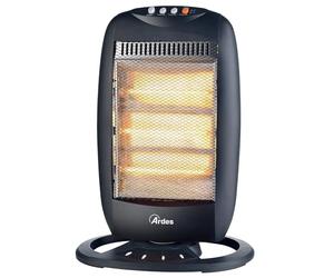 ARDES HALO 12 AR454B Stufa elettrica alogena 1200 W con 3 livelli | oscillazione orizzontale e copertura 40 m³, termoventilatore a basso consumo per uso domestico