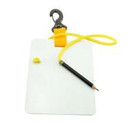 Ardesie subacquee per scrittura subacquea con clip e matita comunicazione subacquea 15,3 x 12,7 cm, bianco, giallo