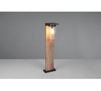 ARDILA PALO DA ESTERNO ALLUMINIO NERO CON EFFETTO LEGNO E VETRO TRASPARENTE CON INTERRUTTORE E SENSORE CREPUSCOLARE IP44 H. 65CM 1 LUCE ATTACCO E27