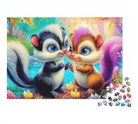 Ardilla Pareja Extra Thick Cardboard Impresión floral de fantasía Jigsaw Puzzle Bundle Stress Relief Travel Activity Gift for Family Puzzle Senior Lovers Collectors 52x38cm/1000pcs