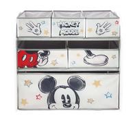 ARDITEX - WD13694, Organizer in legno (62 x 30 x 60 cm) con 6 cestini intessuto, design Disney-Mickey