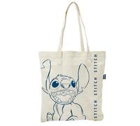 ARDITEX - Borsa Tote in Cotone 37x41 cm - Stitch Blu con Nome in Stampa Verticale - Ecologica e Riutilizzabile - Licenza Ufficiale Disney