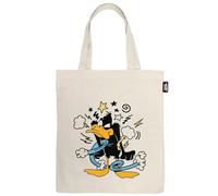 ARDITEX - Borsa Tote in Cotone 37x41cm - Anatra Lucas con Frase "I'm Not Crazy" in Stile Vintage - Ecologico e riutilizzabile - Licenza ufficiale Looney Tunes