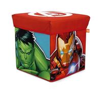 ARDITEX - Cubo pieghevole per bambini Avengers con coperchio imbottito e funzione seduta - Licenza Ufficiale Marvel - 30x30x30 cm - Contenitore decorativo con Capitan America, Hulk, Thor e Ironman