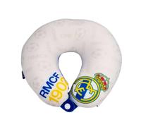 ARDITEX, Gadget Real Madrid, Cuscino da Viaggio Real Madrid Bambino e Adulto, Cuscino per il Collo Ideale per Auto, Aereo, 100% Pol, 28X28X6CM, Prodotto Ufficialmente con Autorizzazione Real Madrid