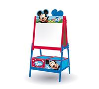 ARDITEX - Lavagna per bambini di Disney Mickey Mouse con doppia superficie per gessetti e pennarelli e 2 contenitori in tessuto per riporre oggetti - 54x45x117cm - Contenitori da 24x30x15cm - rosso