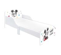 ARDITEX - Letto infantile in legno Disney Mickey Mouse - 77x143x60cm - Colore bianco e nero - Adatto a materassi standard 70x140cm - Montaggio facile