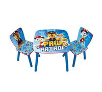 ARDITEX - Set Tavolo e 2 Sedie in Legno per Bambini Licenza Ufficiale La Squadra dei Cuccioli - Tavolo 50x50x44 cm/Sedia 26,5x26,5x50 cm - Blu Vivace