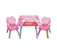 Peppa Pig Set Tavolino e 2 Sedie in legno Rosa Multicolor