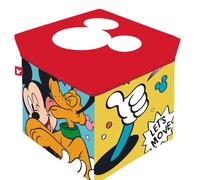 Arditex Pouf seduta e contenitore Cubo pieghevole Topolino e Pluto 30x30x30 cm coperchio imbottito