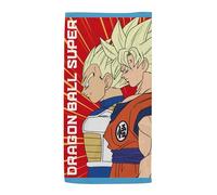 ARDITEX Telo Mare in Microfibra Dragon Ball Super 70x140 cm Rosso e Blu - Design Ufficiale per Bambini - Morbido, Assorbente e a Rapida Asciugatura