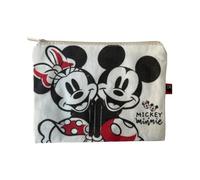 ARDITEX, Topolino, Minnie Borsa Da Toilette, Astuccio da Toilette per Trucco, Beauty Case per Bambini in Tessuto con Cerniera, ideale per organizzare Cosmetici o Piccoli Oggetti, Cotone,22,5x16cm
