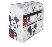 ARDITEX - WD13694, Organizer in legno (62 x 30 x 60 cm) con 6 cestini intessuto, design Disney-Mickey