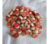 ARDITO MICHELE, NUMERI in LEGNO per TOMBOLA NAPOLETANA, incisi FRONTE RETRO, dal n.1 al n.90, Rosso