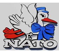 ARDITO MICHELE Scritta Scultura Cicogna è Nato Bimbo in POLISTIROLO 33cm x 33cm x 5cm