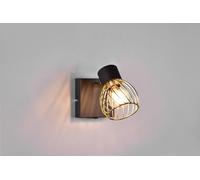 ARDON FARETTO SINGOLO METALLO NERO CON GABBIA ORO H.16CM 1 LUCE ATTACCO E14