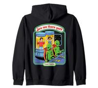 Are We There Yet Alien UFO Retro Vintage Funny Adult Humor Felpa con Cappuccio